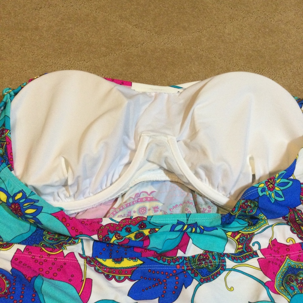Island Escape NWT Underwire Tankini Swim Top, 22W - Picture 6 of 9